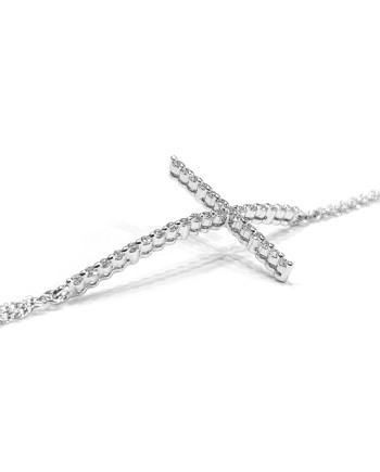 Bracciale Crivelli in Oro Bianco con Croce di Diamanti