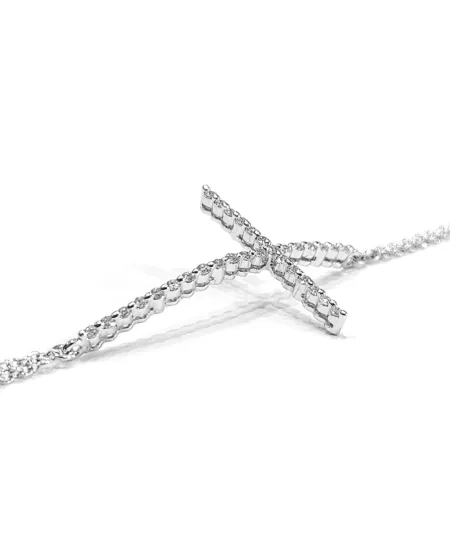 Bracciale Crivelli in Oro Bianco con Croce di Diamanti