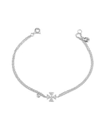 Bracciale Crivelli in Oro Bianco con Croce di Diamanti