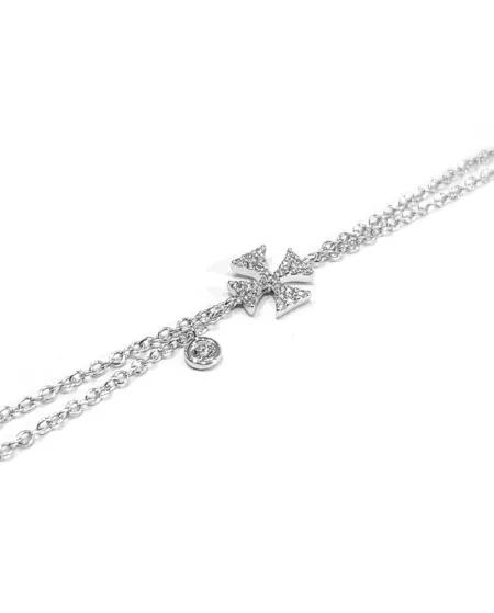 Crivelli Bracelet in White Gold with Diamond Cross