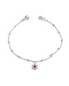 Bracelet Crivelli en or blanc avec diamant et fleur de rubis