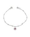 Crivelli Bracelet in White Gold with Diamond and Ruby Flower