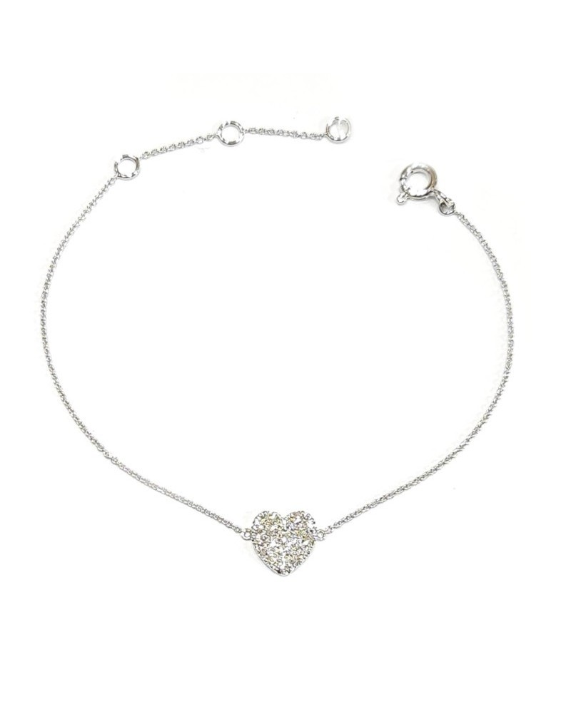 Bracelet Crivelli en Or Blanc avec Coeur de Diamants
