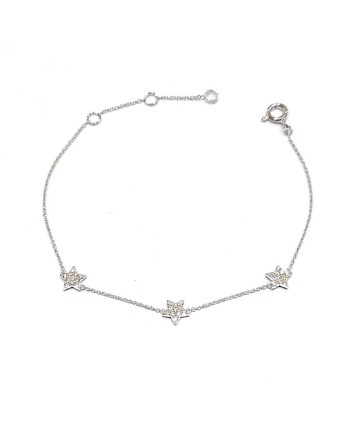 Crivelli Bracelet in White Gold with 3 Diamond Stars