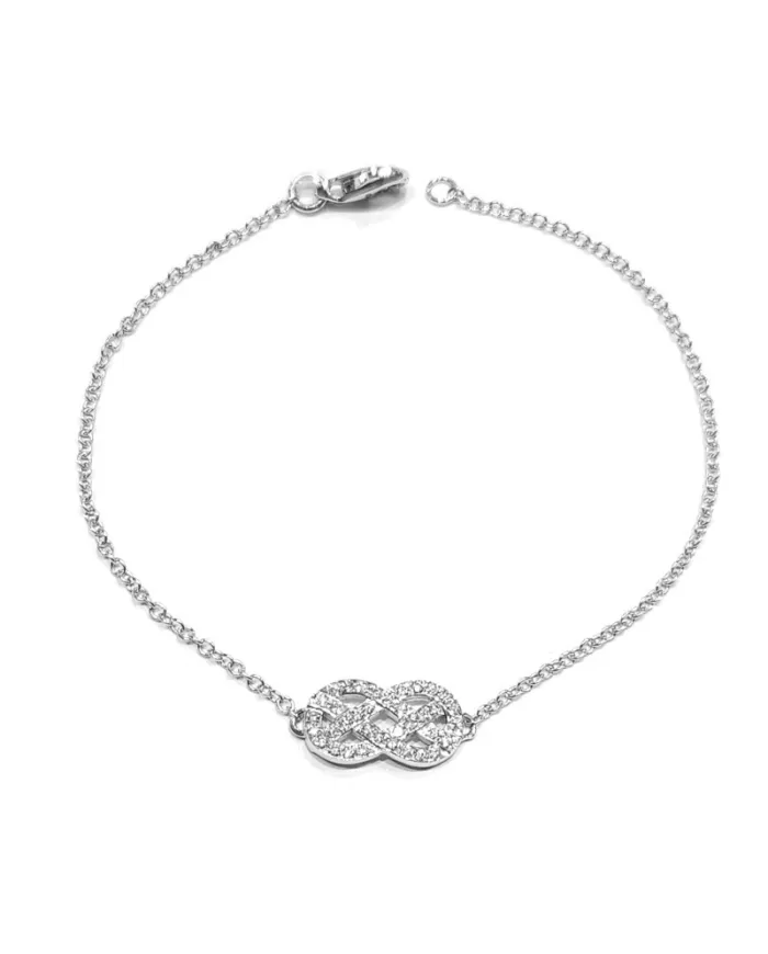 Crivelli Bracelet in White Gold Infinity Symbol with Diamonds