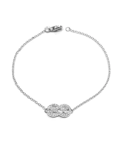 Bracciale Crivelli in Oro Bianco Simbolo Infinito con Diamanti