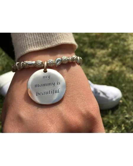 Pendentif Pièce Argent Queriot pour Maman Ma Maman est Belle