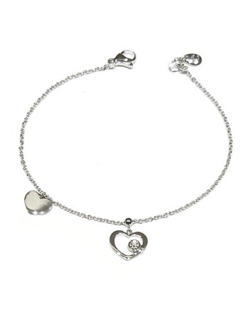 Bracciale Crivelli in Oro Bianco con Cuori e Diamante