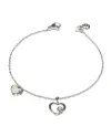 Bracelet Crivelli en or blanc avec cœurs et diamant