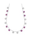 Crivelli Choker in White Gold with Ruby and Diamond Hearts