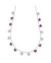 Girocollo Crivelli in Oro Bianco con Cuori di Rubini e Diamanti