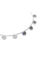 Collier ras de cou Crivelli en or blanc avec cœurs en saphir et diamants