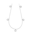 Collier ras de cou Crivelli en or blanc avec étoiles en diamant