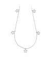Collier ras de cou Crivelli en or blanc avec étoiles en diamant