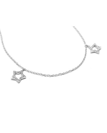 Girocollo Crivelli in Oro Bianco con Stelle di Diamanti