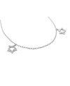 Collier ras de cou Crivelli en or blanc avec étoiles en diamant