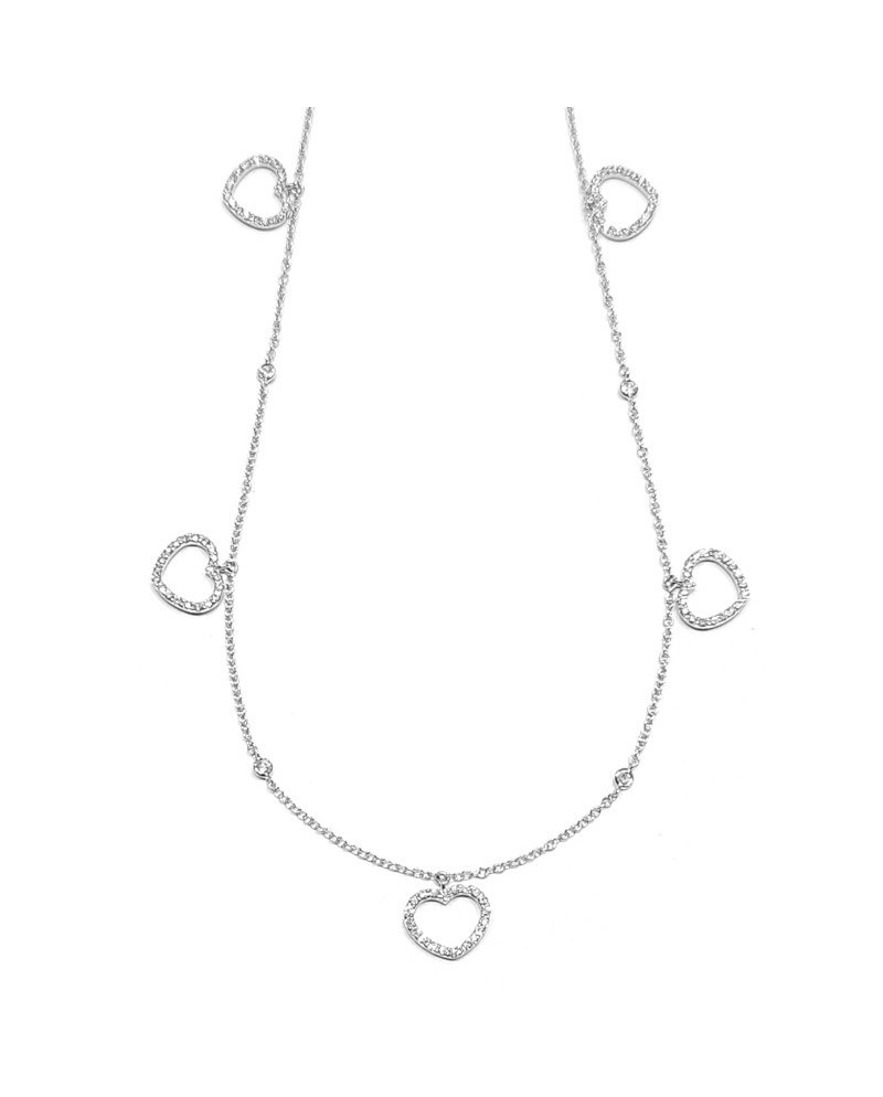 Crivelli White Gold Choker with Diamond Hearts