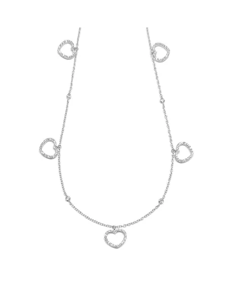 Collier ras de cou Crivelli en or blanc avec coeurs en diamants