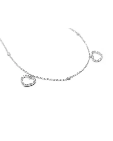 Crivelli White Gold Choker with Diamond Hearts