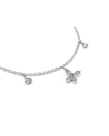 Collier ras de cou Crivelli en or blanc avec papillon et diamants