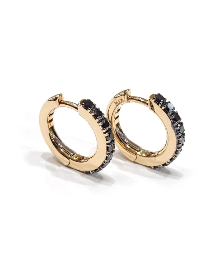 Crivelli Earrings in Rose Gold and Black Diamonds