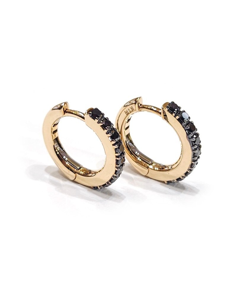 Crivelli Earrings in Rose Gold and Black Diamonds