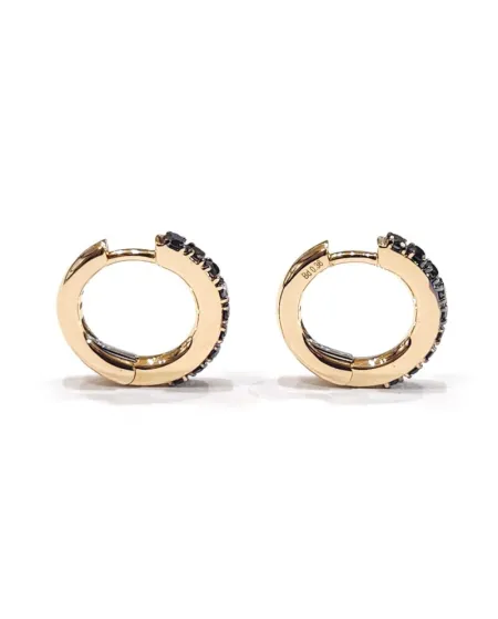 Boucles d'oreilles Crivelli en or rose et diamants noirs