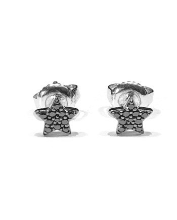 Crivelli Earrings in White Gold and Black Diamonds with Stars