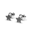 Boucles d'oreilles Crivelli en or blanc et diamants noirs avec étoiles