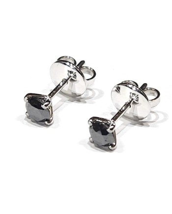 Crivelli Punto Luce Earrings in White Gold and Black Diamonds