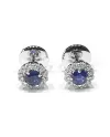 Crivelli Earrings in White Gold and Diamonds with Blue Sapphires