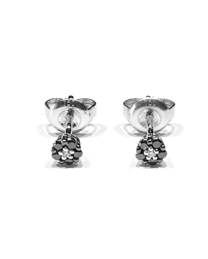 Crivelli Earrings in White Gold and Black Diamonds