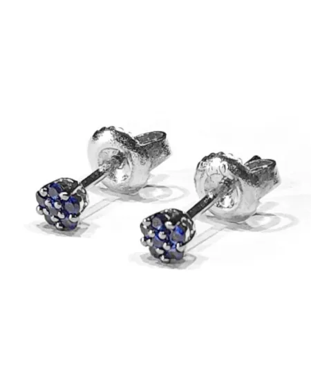 Boucles d'oreilles Crivelli en or blanc et saphirs