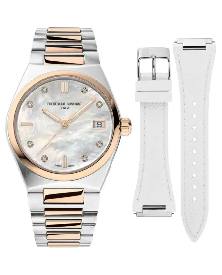 Frederique Constant Highlife Watch Mother of Pearl and Diamonds Dial