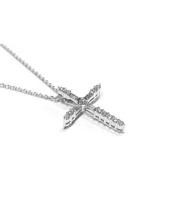 Crivelli Choker in White Gold and Cross with Diamonds