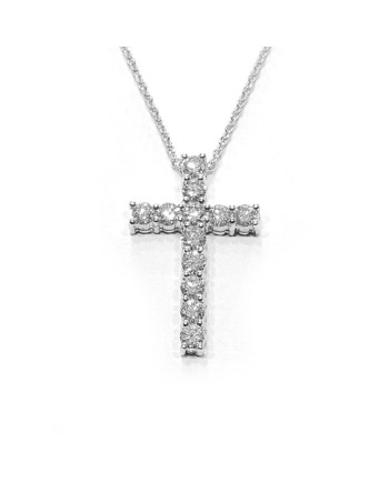 Crivelli Choker in White Gold and Cross with Diamonds