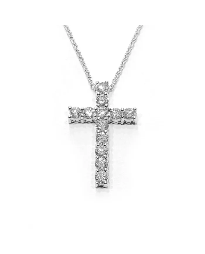 Crivelli Choker in White Gold and Cross with Diamonds