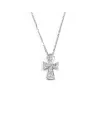 Collier ras de cou Crivelli en or blanc et croix avec diamants cerf-volant