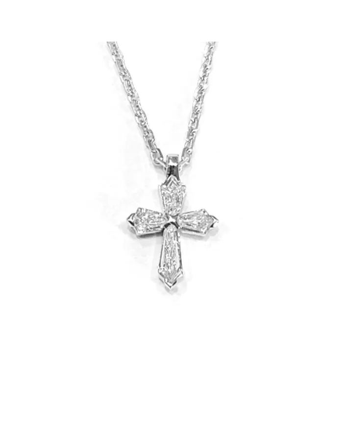 Crivelli White Gold Choker and Cross with Kite Diamonds