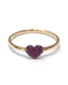 Bague Crivelli en or rose avec pavé de rubis en forme de coeur