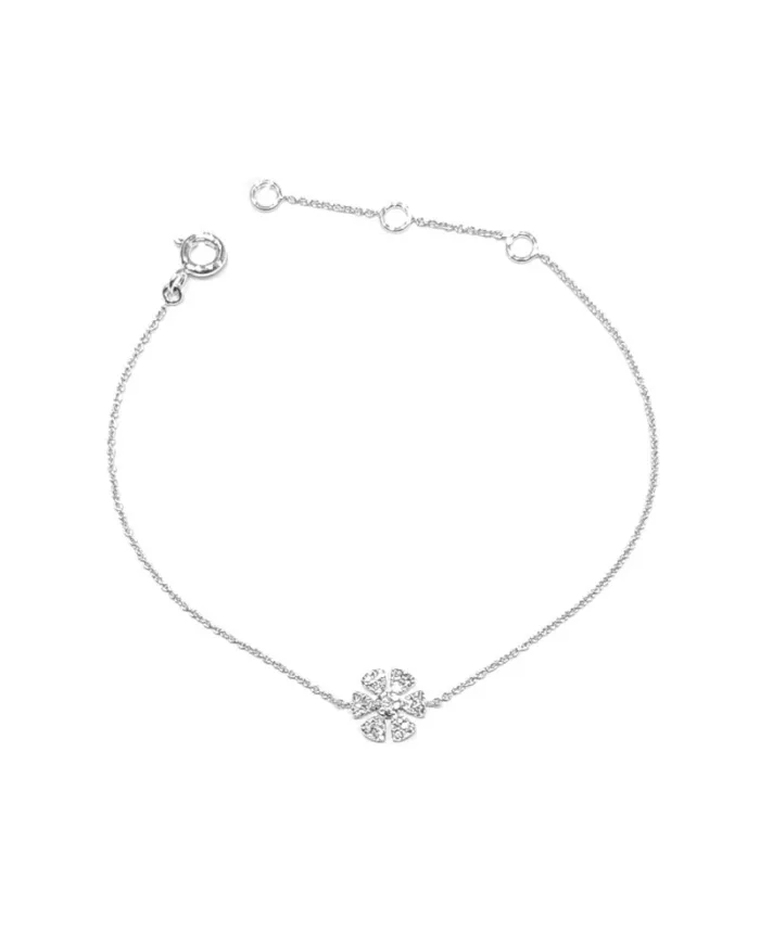 Bracciale Crivelli in Oro Bianco con Fiore di Diamanti