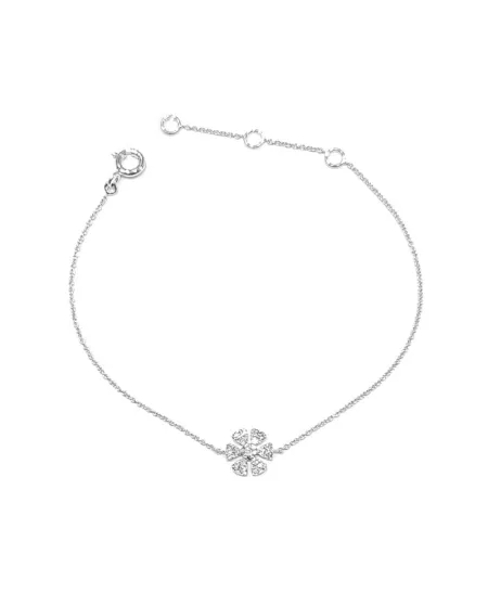 Crivelli Bracelet in White Gold with Diamond Flower