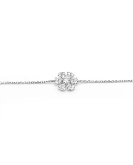 Bracelet Crivelli en or blanc avec fleur de diamant
