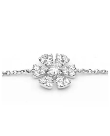 Bracciale Crivelli in Oro Bianco con Fiore di Diamanti