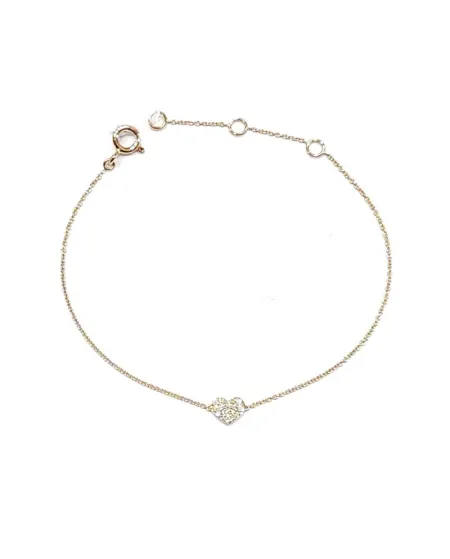 Bracciale Crivelli in Oro Rosa con Cuore di Diamanti