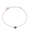 Bracelet Crivelli en Or Rose avec Coeur de Diamants Noirs