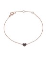 Crivelli Bracelet in Rose Gold with Black Diamond Heart