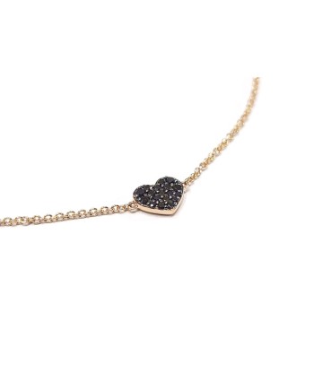 Bracciale Crivelli in Oro Rosa con Cuore di Diamanti Neri