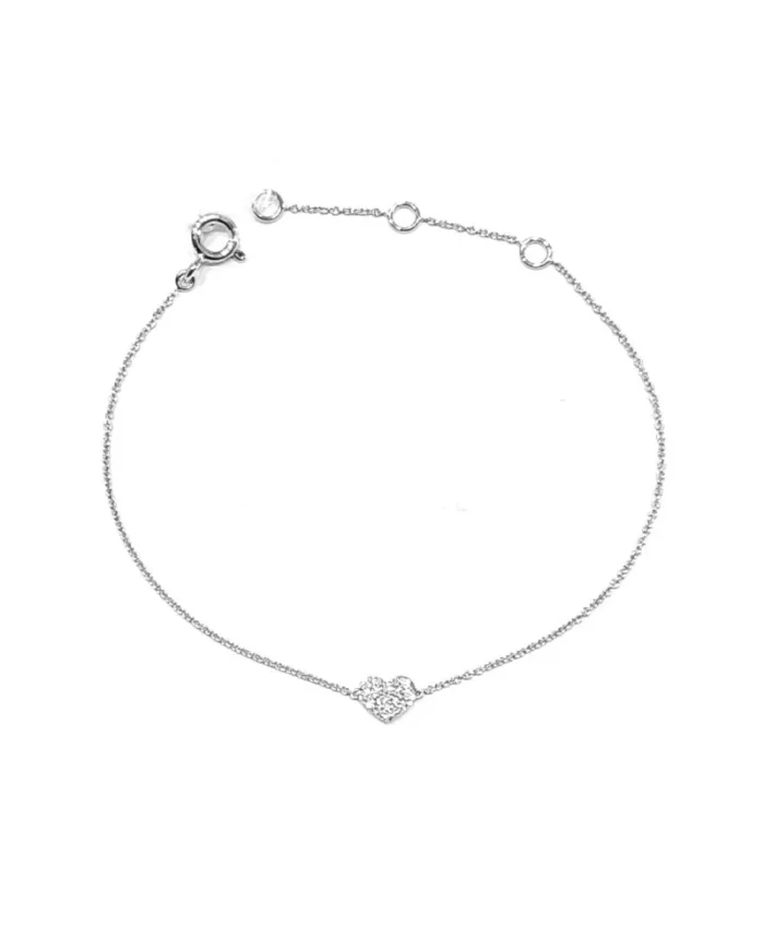 Bracelet Crivelli en Or Blanc avec Coeur de Diamants