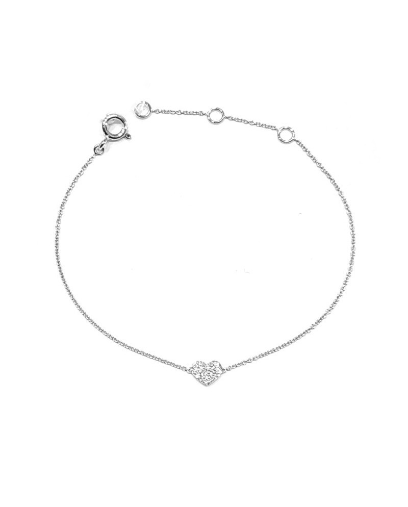 Crivelli Bracelet in White Gold with Diamond Heart